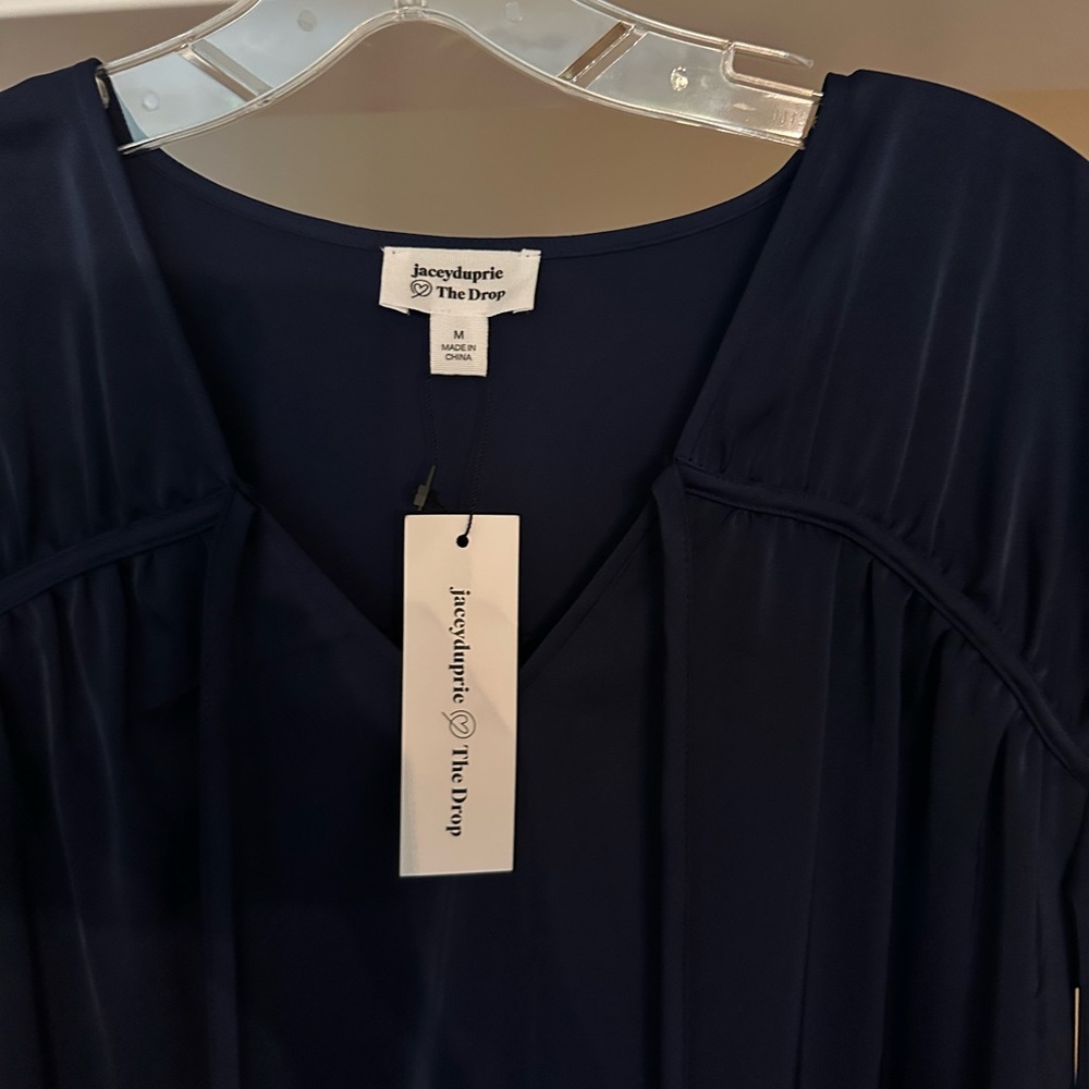 Jacey Duprie Long Sleeve Navy Dress - Picture 2 of 4